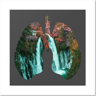 Water fall in Lungs design Posters and Art